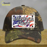 America First Novelty License Plate Hat Cotton / Camoflauge