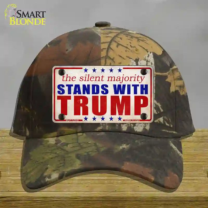 Silent Majority Stands with Trump Novelty License Plate Hat Cotton / Camoflauge