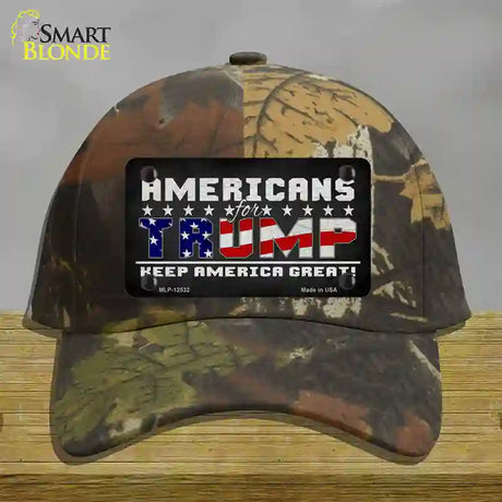 Americans For Trump Novelty License Plate Hat Cotton / Camoflauge