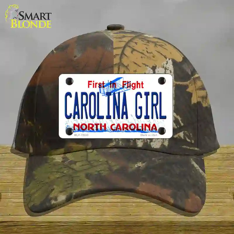 Carolina Girl North Carolina Novelty License Plate Hat Cotton / Camoflauge