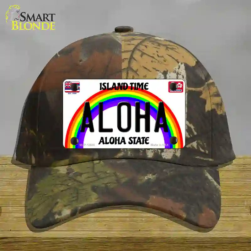 Aloha Hawaii Novelty License Plate Hat Cotton / Camoflauge