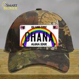 Ohana Hawaii Novelty License Plate Hat Cotton / Camoflauge