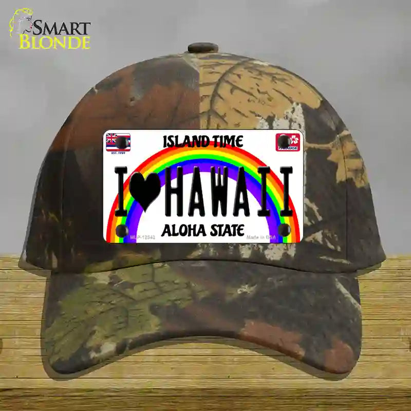 I Love Hawaii Novelty License Plate Hat Cotton / Camoflauge