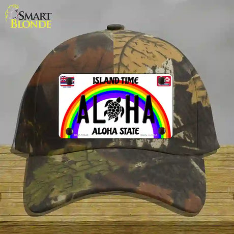 Aloha Turtle Hawaii Novelty License Plate Hat Cotton / Camoflauge