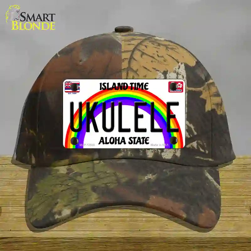 Ukulele Hawaii Novelty License Plate Hat Cotton / Camoflauge