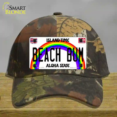 Beach Bum Hawaii Novelty License Plate Hat Cotton / Camoflauge