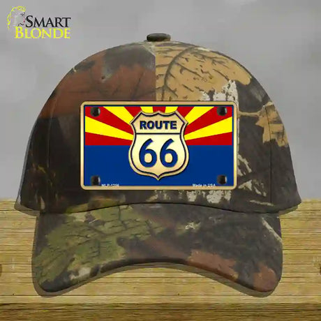 Route 66 Arizona State Flag Novelty License Plate Hat Cotton / Camoflauge