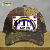 Beach Life Hawaii Novelty License Plate Hat Cotton / Camoflauge