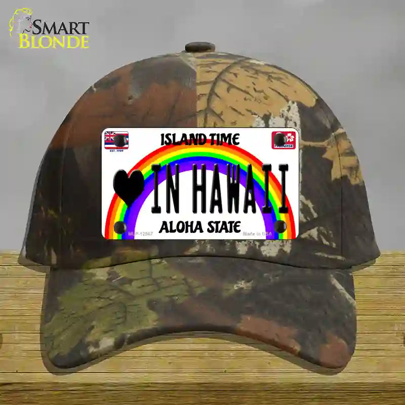 Love In Hawaii Novelty License Plate Hat Cotton / Camoflauge