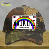 Waikiki Hawaii Novelty License Plate Hat Cotton / Camoflauge