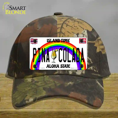 Pina Colada Hawaii Novelty License Plate Hat Cotton / Camoflauge