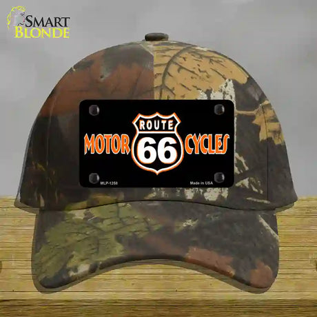 Route 66 Motorcycles Novelty License Plate Hat Cotton / Camoflauge