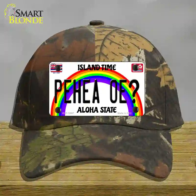 Pehea Oe Hawaii Novelty License Plate Hat Cotton / Camoflauge