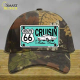 Route 66 Retro Cruisin Novelty License Plate Hat Cotton / Camoflauge