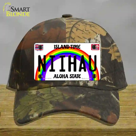 Niihau Hawaii Novelty License Plate Hat Cotton / Camoflauge