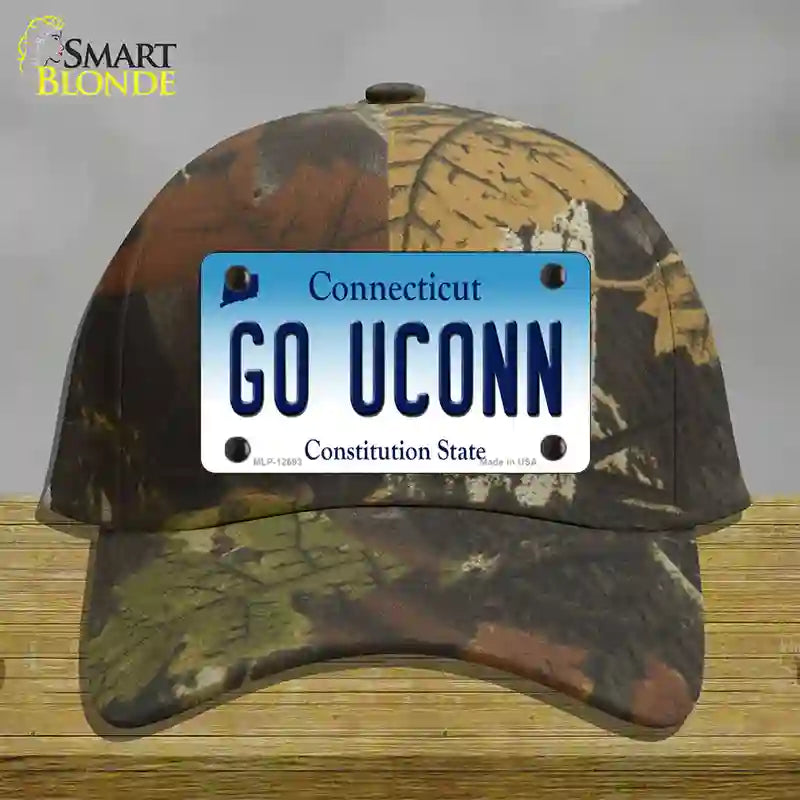 Go UConn Novelty License Plate Hat Cotton / Camoflauge