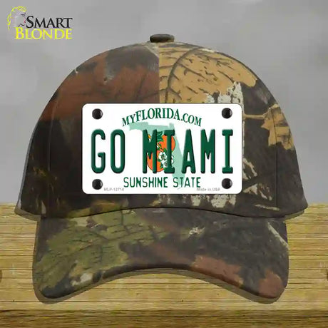 Go Miami Novelty License Plate Hat Cotton / Camoflauge