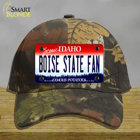 Boise State Fan Novelty License Plate Hat Cotton / Camoflauge