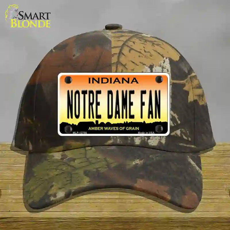 Notre Dame Fan Novelty License Plate Hat Tag Cotton / Camoflauge