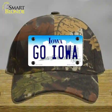 Go Iowa Novelty License Plate Hat Tag Cotton / Camoflauge