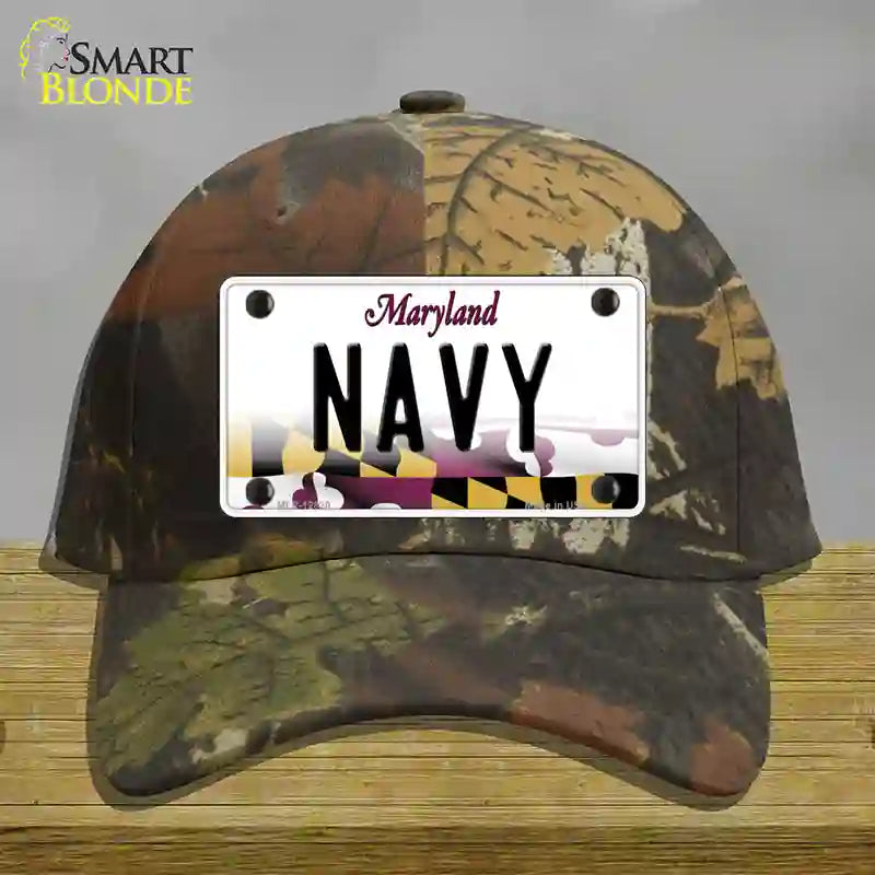 Navy Novelty License Plate Hat Cotton / Camoflauge