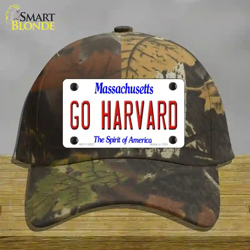 Go Harvard Novelty License Plate Hat Cotton / Camoflauge