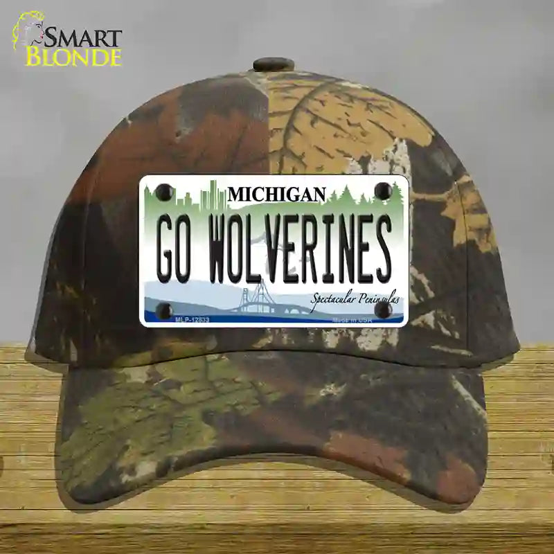 Go Wolverines Novelty License Plate Hat Cotton / Camoflauge