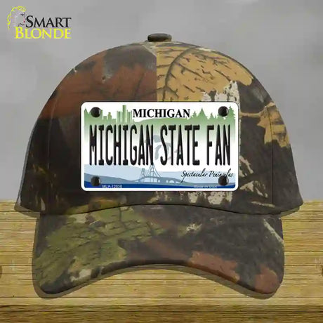 Michigan State Fan Novelty License Plate Hat Cotton / Camoflauge