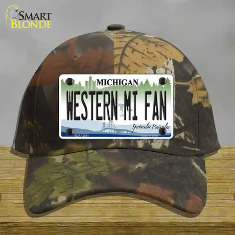 Western Michigan Fan Novelty License Plate Hat Cotton / Camoflauge