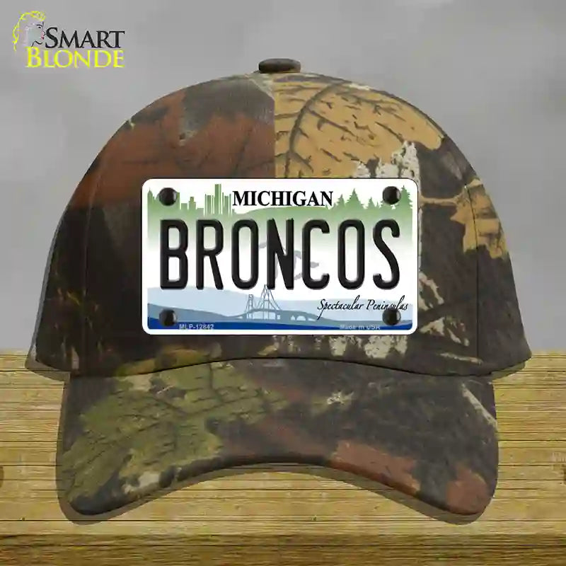 Broncos Michigan Novelty License Plate Hat Cotton / Camoflauge