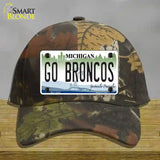 Go Broncos Michigan Novelty License Plate Hat Cotton / Camoflauge