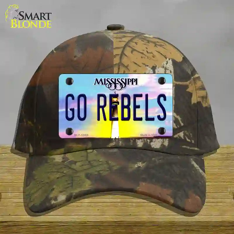 Go Rebels Novelty License Plate Hat Cotton / Camoflauge