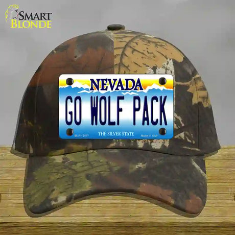 Go Wolf Pack Novelty License Plate Hat Cotton / Camoflauge