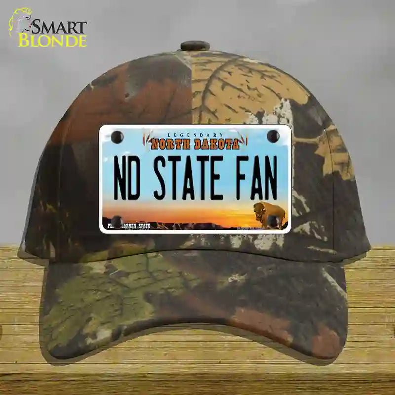 North Dakota State Fan Novelty License Plate Hat Cotton / Camoflauge