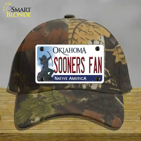 Sooners Fan Novelty License Plate Hat Cotton / Camoflauge