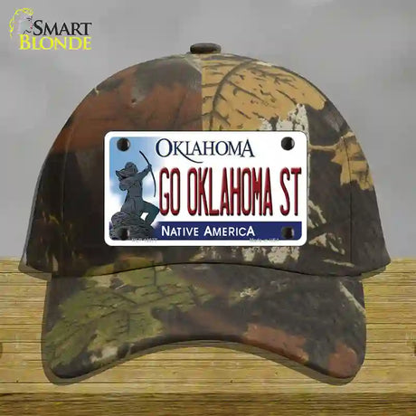 Go Oklahoma State Novelty License Plate Hat Cotton / Camoflauge