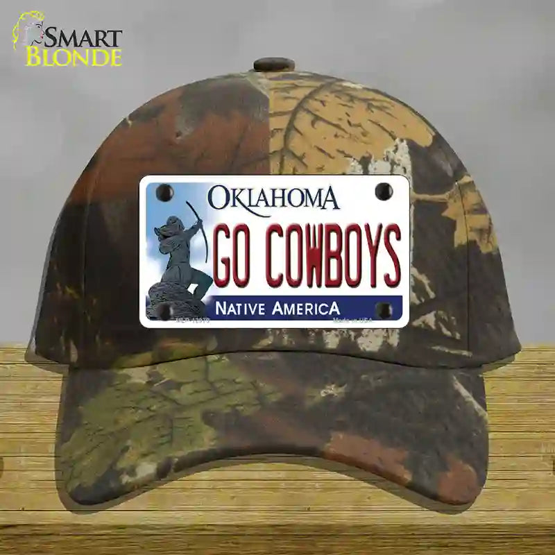 Go Cowboys Novelty License Plate Hat Cotton / Camoflauge