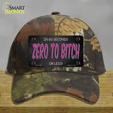 Zero To Bitch Novelty License Plate Hat Cotton / Camoflauge