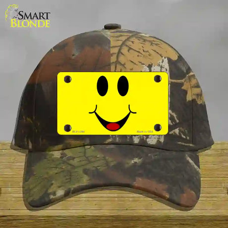 Happy Smiley Novelty License Plate Hat Cotton / Camoflauge