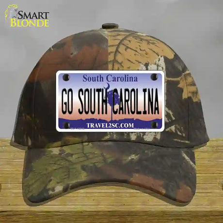 Go South Carolina Novelty License Plate Hat Cotton / Camoflauge