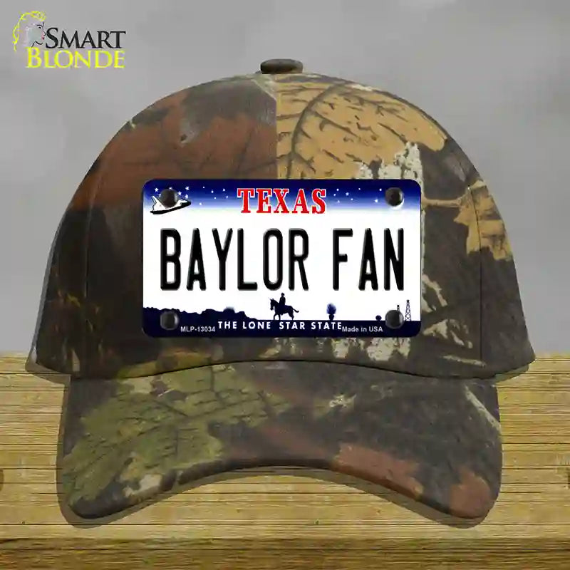 Baylor Fan Novelty License Plate Hat Cotton / Camoflauge