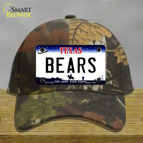 Bears Novelty License Plate Hat Cotton / Camoflauge