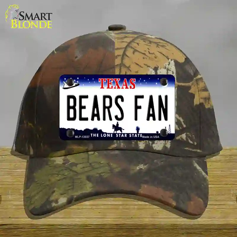 Bears Fan Novelty License Plate Hat Cotton / Camoflauge