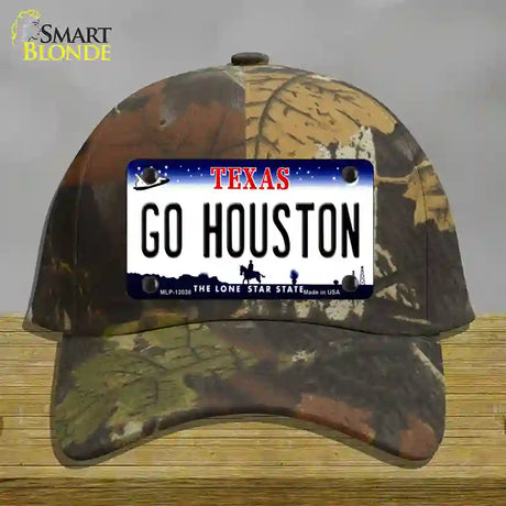 Go Houston Novelty License Plate Hat Cotton / Camoflauge