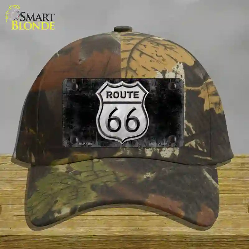 Route 66 Black & White Novelty License Plate Hat Cotton / Camoflauge