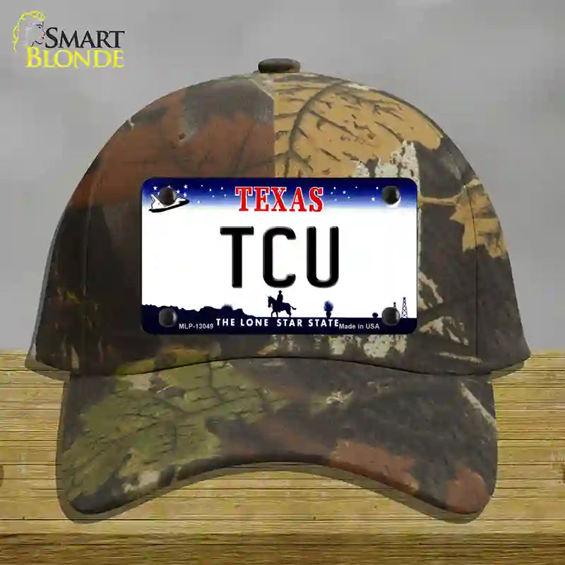 TCU Novelty License Plate Hat Cotton / Camoflauge