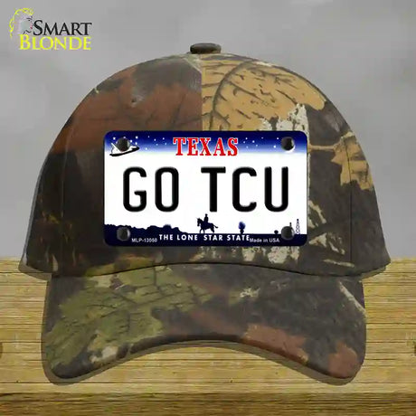 Go TCU Novelty License Plate Hat Cotton / Camoflauge