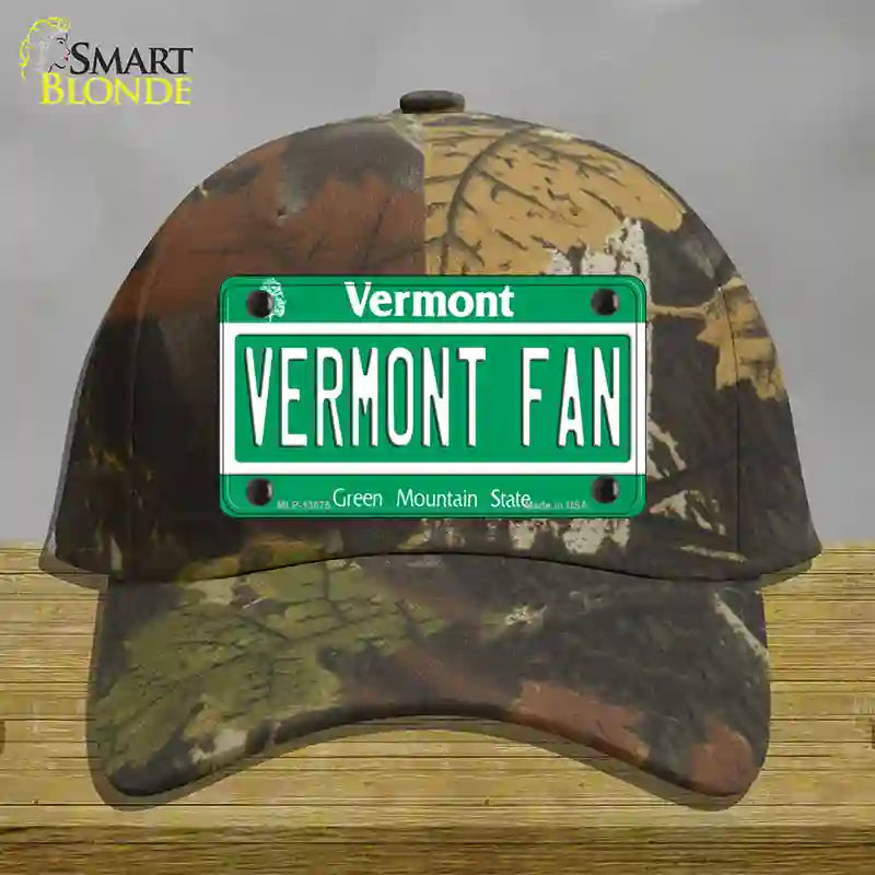 Vermont Fan Novelty License Plate Hat Cotton / Camoflauge