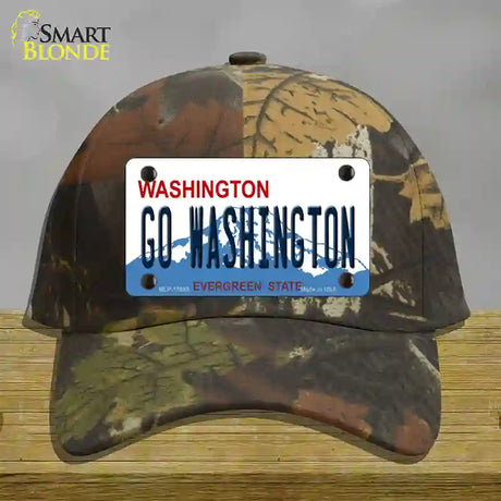 Go Washington Novelty License Plate Hat Cotton / Camoflauge