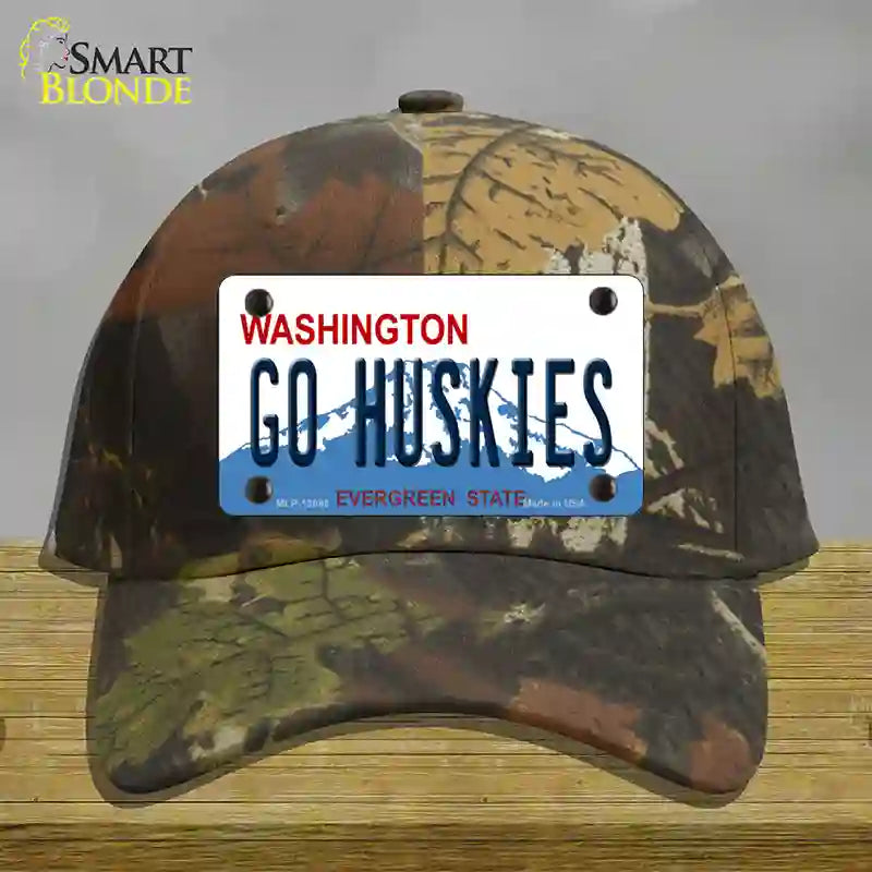 Go Huskies Novelty License Plate Hat Cotton / Camoflauge